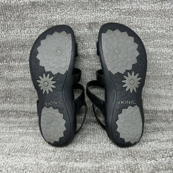 Women's Vionic Amber Black Croc Strappy Comfort Sandals Shoes US Size 8 - Picture 8 of 8